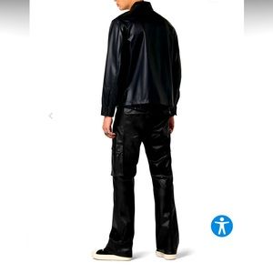 Walker Vegan Leather Cargo Kick Flare Jean